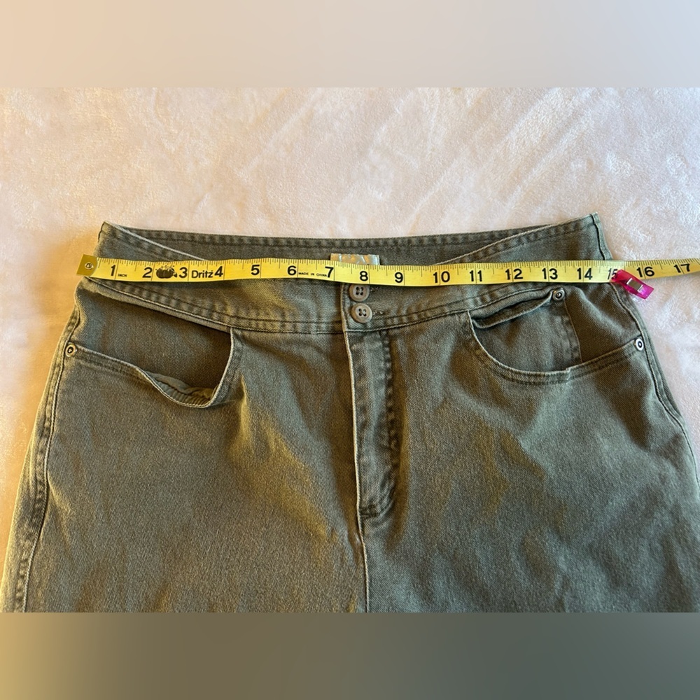 Chico's Olive Denim Casual Pants Bootcut size 1 (8/10) - Picture 5 of 6